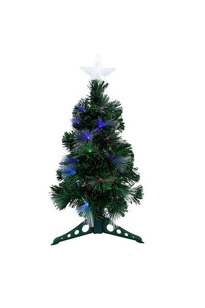 OEM Brad de Crăciun artificial cu lumini LED albastre, 35x63cm, verde