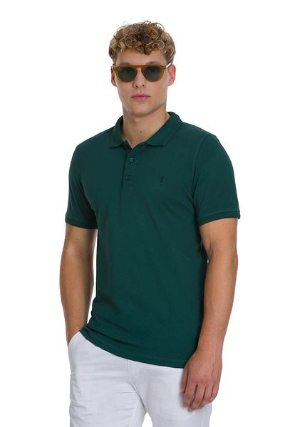 Hatemoğlu Green Regular Fit 100% Cotton Polo Neck T-Shirt