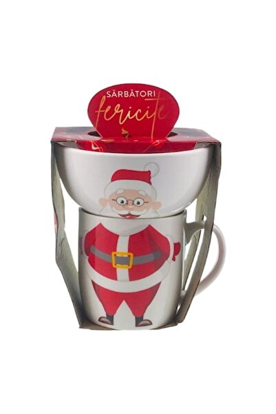 OEM Set ceramic cu bol și cană cu tematică de Crăciun, 13x16 cm