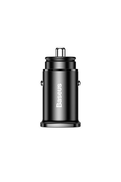 Baseus Inteligentna ładowarka samochodowa z 2 portami USB i USB-C QC PD czarny