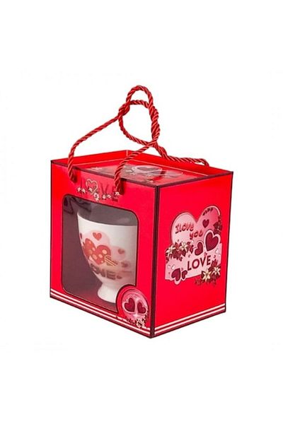 OEM Ceramic Cup with Metal Spoon 'Love' Design
