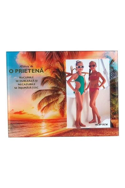 OEM Rama Foto, Sticla, 22x17cm, Alaturi de o Prietena, Poza 10x15cm, Multicolor