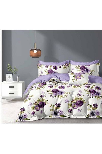 OEM Double Bed Sheets, 6 Pieces, 2 Persons, 180x200 cm, Floral Field Print, Multicolor