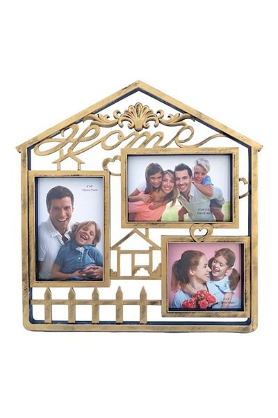 OEM Ramă foto din plastic în formă de casă cu spații pentru trei fotografii, 33x33cm