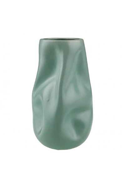 OEM Vază ceramică, 12x23 cm, verde închis
