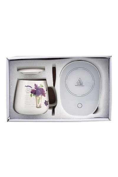 OEM Cană ceramică cu încălzitor USB pentru menținerea temperaturii constante, 28x18 cm
