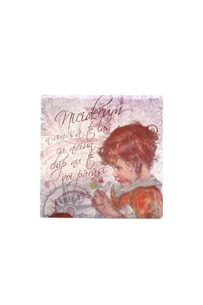 OEM Ceramic trivet with cork backing and Bible verses, M4, 20x20 cm