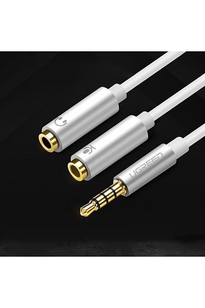 Ugreen Rozdzielacz przejściówka mini jack 3.5 mm - 2 x mini jack 3.5mm mikrofon i słuchawki czarny