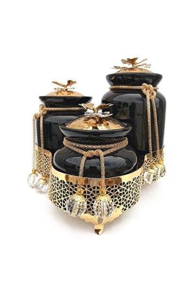 OEM Ceramic Oil Dispenser Set with Butterfly Handles and Metal Base