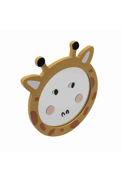 Gift Design Round animal mirror 16x16 cm giraffe