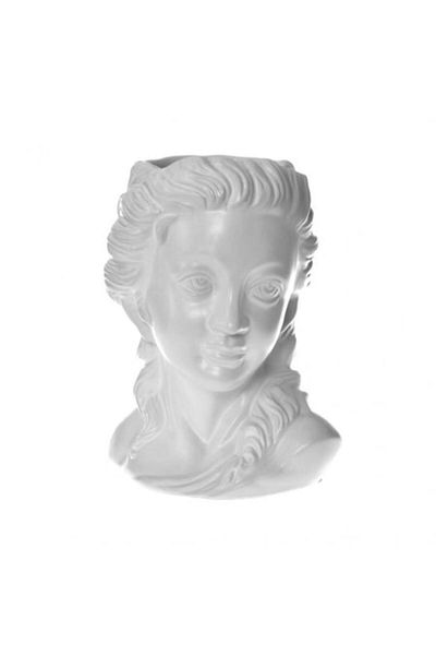 OEM Decorative Vase Girl's Face, Ceramic 15x15x22 cm White