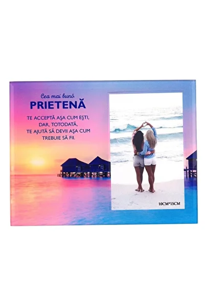OEM Rama Foto, Sticla, 22x17cm, Cea Mai Buna Prietena, Poza 10x15cm, Multicolor