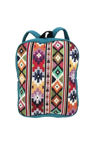 OEM Textile backpack with geometric and floral print, 30x37 cm