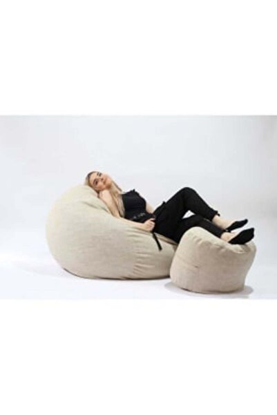 Pufrelax Set Fotoliu Matusalem cu Otoman (Footrest), Textile Material - Angora Grey