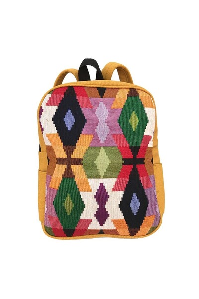 OEM Rucksack made of textile material with geometric print, 30x37 cm