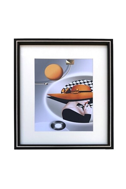 OEM Tablou din Spuma, Rama Plastic, 28x24cm, Multicolor, Lady With Hats