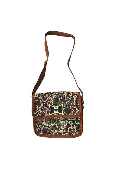 OEM Geantă pătrată din material textil cu model floral, 20x16 cm
