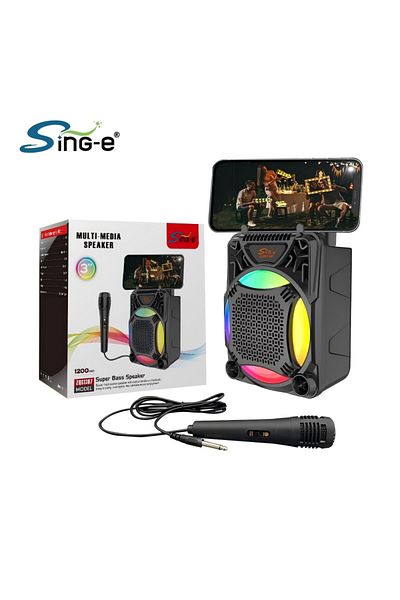Generic Portable Wireless Speaker ZQS1367 with Mic Black