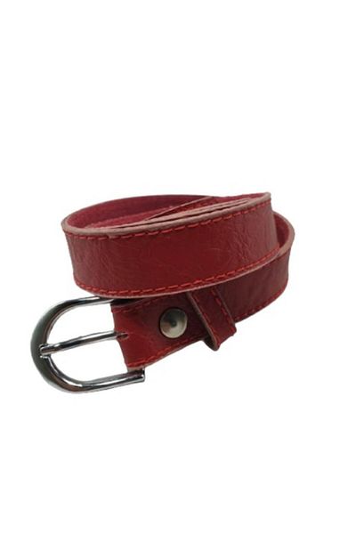 OEM - Women's Belt Made of Genuine Leather, Red, Width 2cm, M3