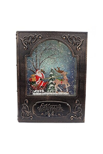 OEM Ornament plastic în formă de carte cu Moș Crăciun, muzică și lumini, încă...