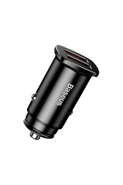Baseus Inteligentna ładowarka samochodowa Square 2x USB QC3.0 Quick Charge 3.0 SCP AFC 30W czarny