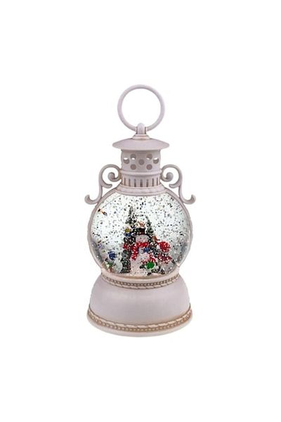 OEM Rotating Plastic Lantern with Christmas Tree and Snowman by USB, 11x24 cm