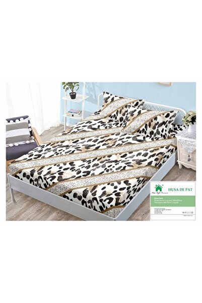 OEM Husa de pat si fete de perna, Finet, 3 piese, 1 persoana, 140x200cm, imprimeu Animal Print, Multicol