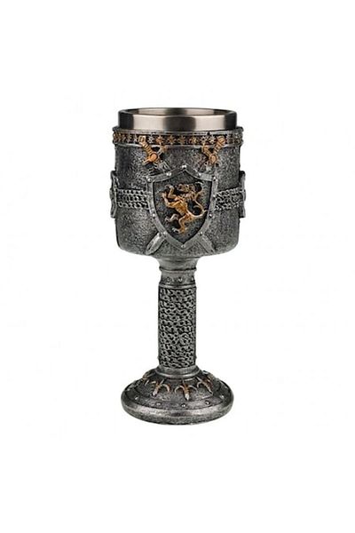 OEM Resin Goblet with Metal Interior featuring Horse Design, 8x18 cm