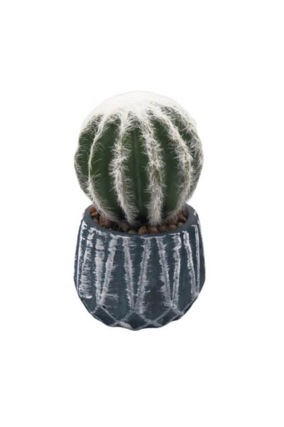 OEM Decoratiune cactus in ghiveci pvc/ceramica, 18x10x10 cm verde M2