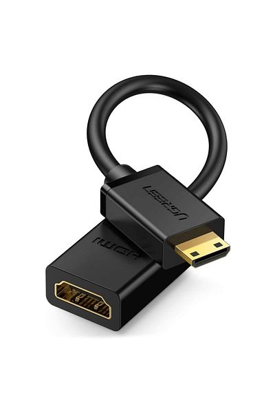 Ugreen Cablu adaptor HDMI mamă - mini HDMI mascul 4K 60Hz HEC ARC 22cm negru