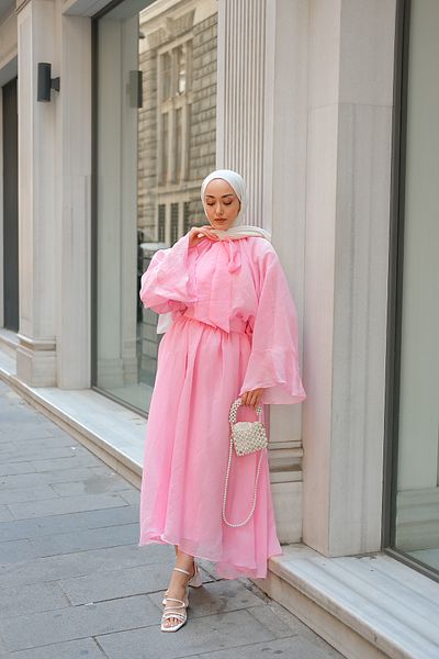 LOCCO Women's Collar Tie Suit Pink