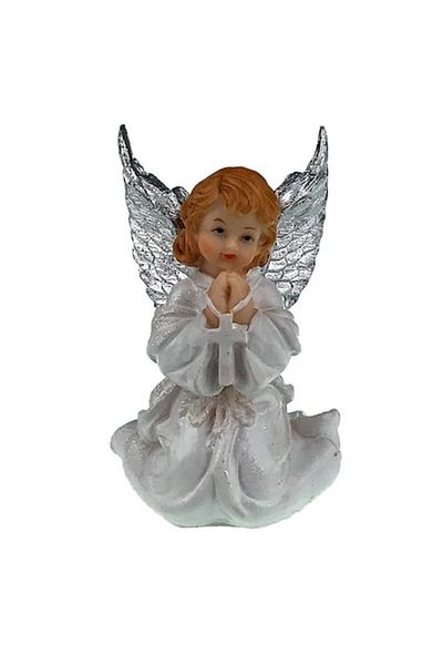 OEM Decoratiune ingeras cu o cruciulita in maini, 8x12 cm, alb