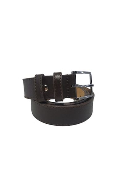 OEM Men's Genuine Leather Belt, Dark Brown, Simple Stitching M3, Width 3.5 cm