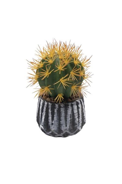 OEM Decoratiune cactus in ghiveci pvc/ceramica, 18x10x10 cm verde M1