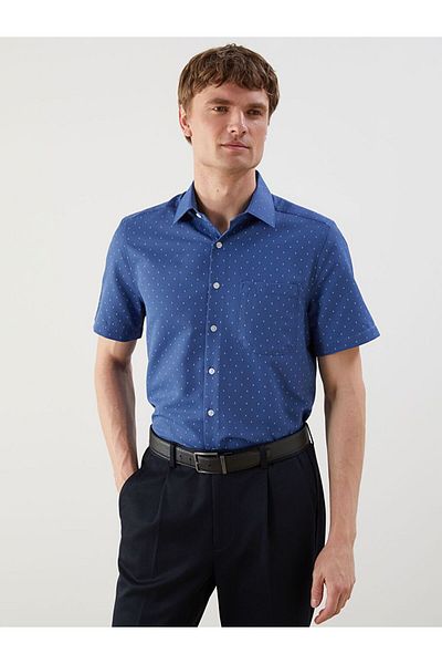 LC Waikiki Lcwaikiki Formal Regular Fit Short Sleeve Gabardine Men's Shirt