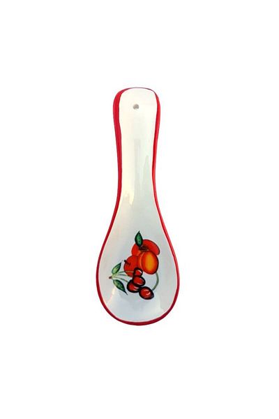 OEM Ceramic Spoon Holder with Fruits and Flowers, 9x25 cm