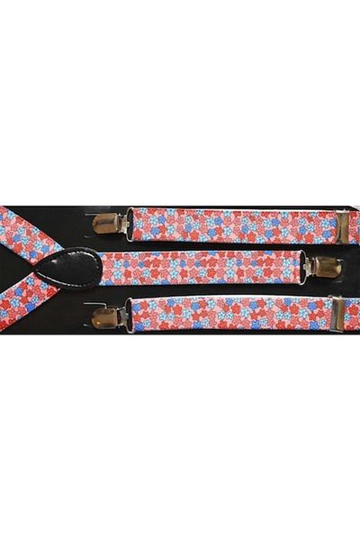 OEM Bretele unisex, model Y, cleme metalice, 25 mm, imprimeu floral M1, multicolore