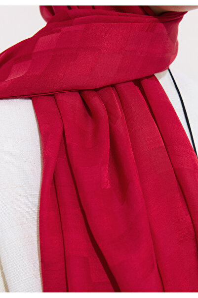 Freshscarfs Nori Silky Jacquard Shawl Red