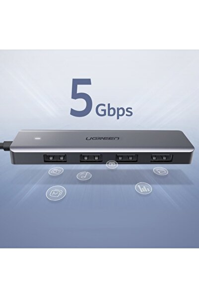 Ugreen Type-C USB 3.0 4 Port USB Hub Multiplexer, Gray - 70336