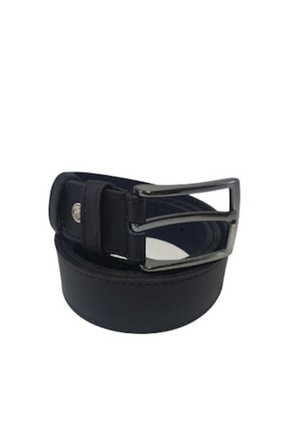 OEM Men's Leather Belt, Matte Black, Simple Stitching, Width 3.5 cm, M4