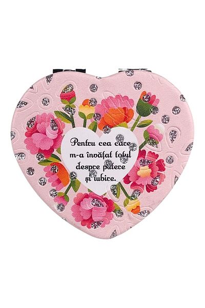 OEM Oglindă de buzunar acoperită cu material textil și mesaj pentru mama, 7x7 cm, multicoloră, M2