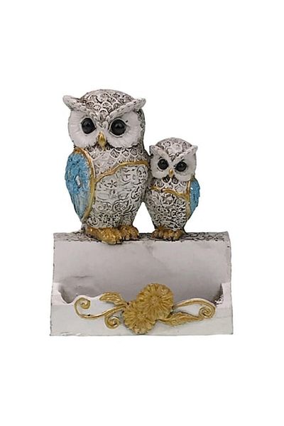 OEM Business Card Holder, Resin, Owls, 10x13cm, Multicolor, M2