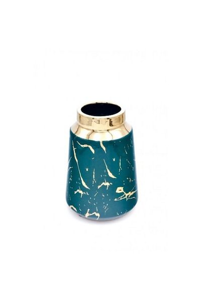 OEM Vaza decorativa din ceramica, 19x8 cm verde