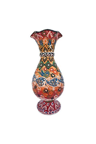 OEM Ceramic Vase with Floral Relief Pattern, M2, 14x30 cm