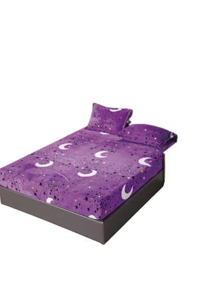 OEM Bed sheet and 2 pillowcases set, Cocolino, for 2 people, 3 pieces, Star and Moon print, 180x200cm, M