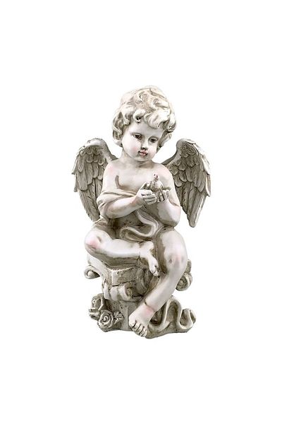 OEM Figurină înger cu porumbel în mâini, rășină, 20x34 cm, gri antracit