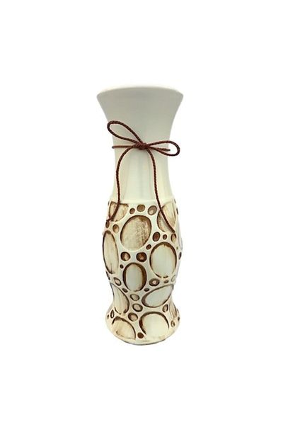 OEM Vază ceramică cu cercuri și șnur, M2, 11x30 cm
