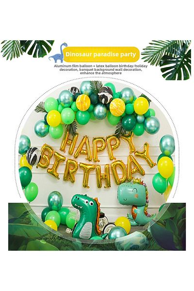 COOYA Dinosaur Birthday Party Supplies, 82 Balloons with Accessories for Boys and Girls, Green