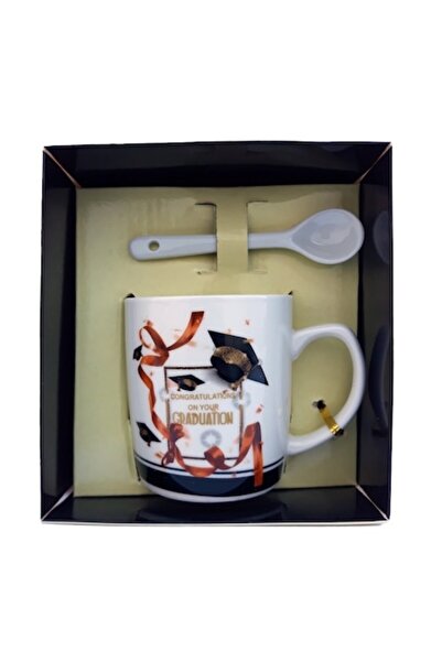 OEM Cană ceramică cu lingură, absolvire dedicată, 200 ml, Model 2