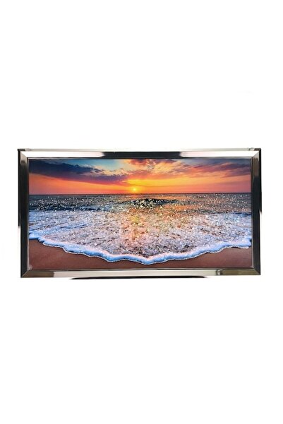 OEM Tablou, Rama Plastic, Aspect Nichelat, 107X57cm, Plaja